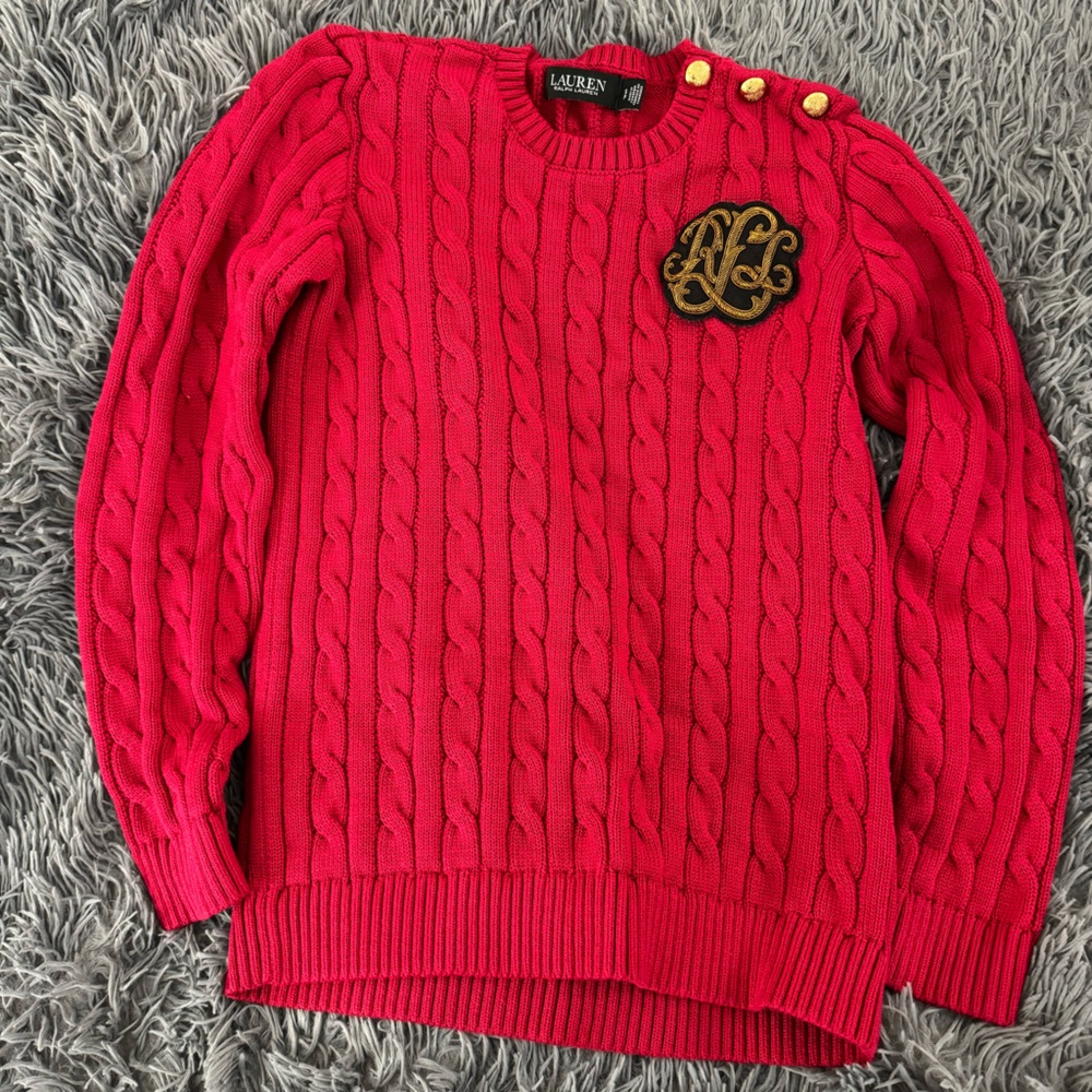 New Rapha Lauren sweater, size S, red color.